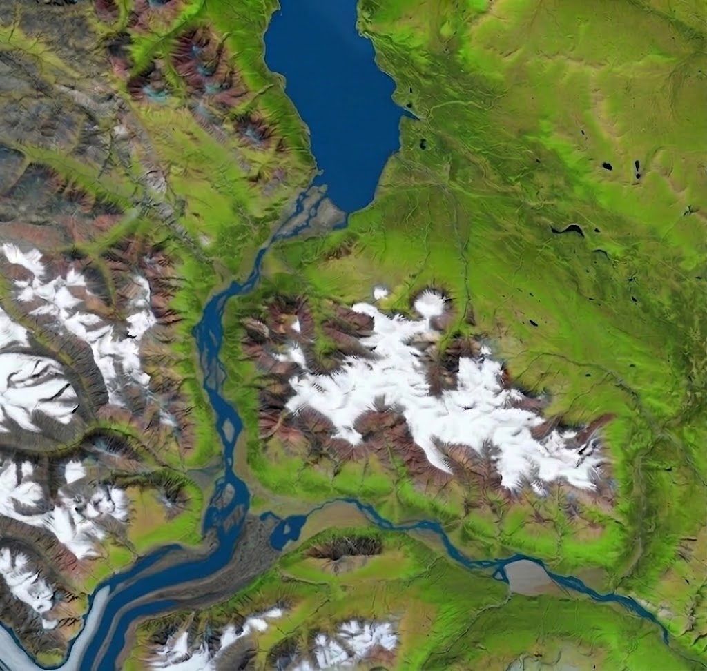 Kaskawulsh Glacier and the Slims River, June 23, 2015